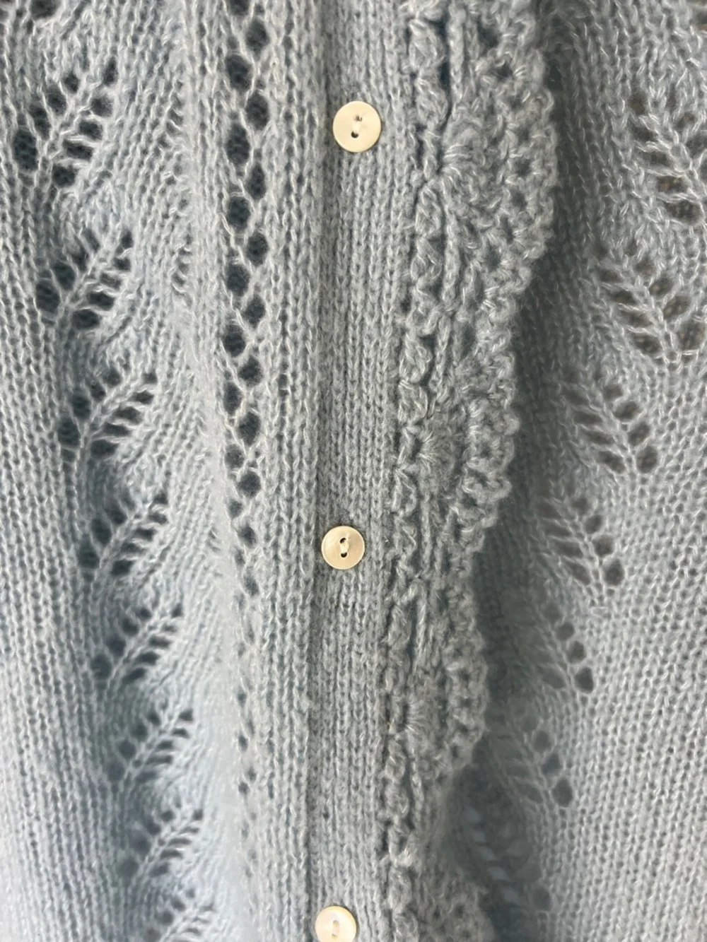 Cashmere Soft Knit sky Blue Crochet cardigan Angie Cardigan - Picture 3 of 8